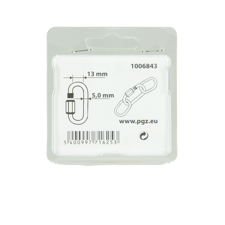 Mack 1006843 - 2 maillons vides galvanisés + écrou bl 5mm | 5 pièces