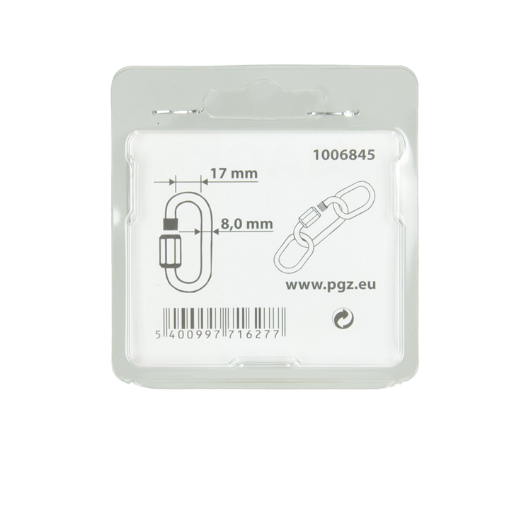 Mack 1006845 - 1 maillon vide galvanisé + écrou BL 8mm | 5 pièces