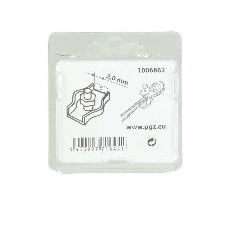 Mack 1006862 - 2 serre-fils en acier simplex galvanisé 2mm bl | 5 pièces