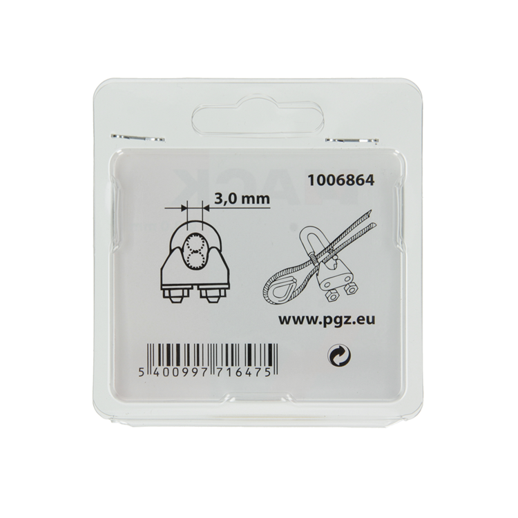Mack 1006864 - 4 serre-fils en acier crosby galvanisé 3mm bl | 5 pièces