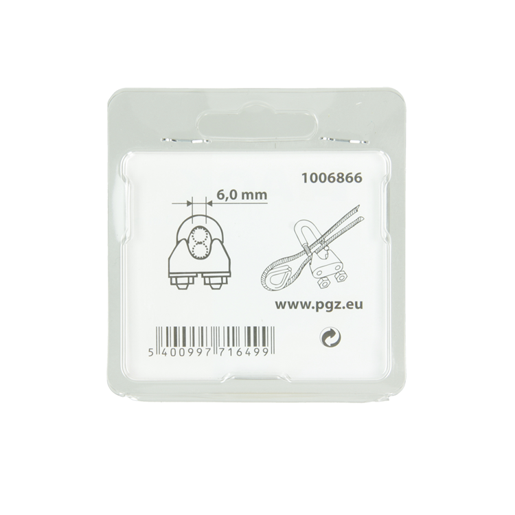 Mack 1006866 - 4 serre-fils en acier crosby galvanisé 6mm bl | 5 pièces