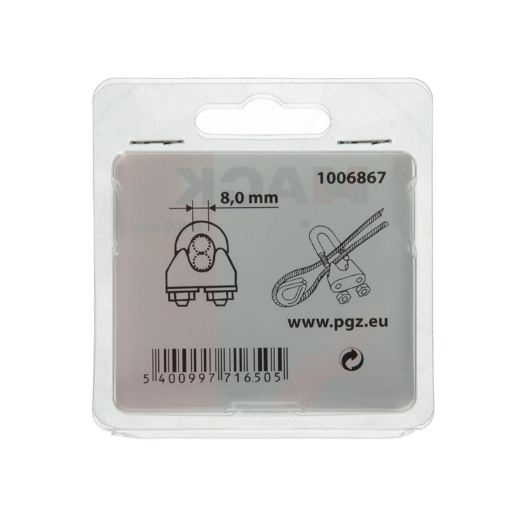 Mack 1006867 - 2 serre-fils en acier crosby galvanisé 8mm bl | 5 pièces