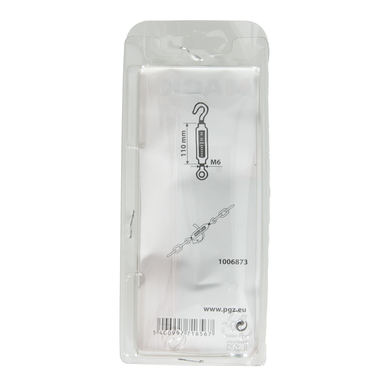Mack 1006873 - 2 tendeurs : oeil + crochet galvanisé m6x110mm bl | 5 pièces