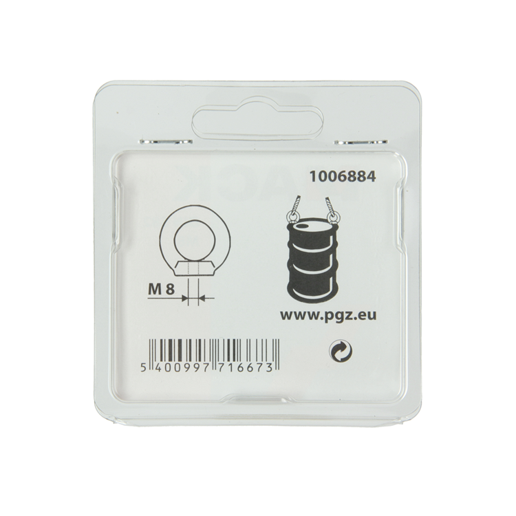 Mack 1006884 - 1 bague écrou galvanisé din 582 m8 bl | 5 pièces