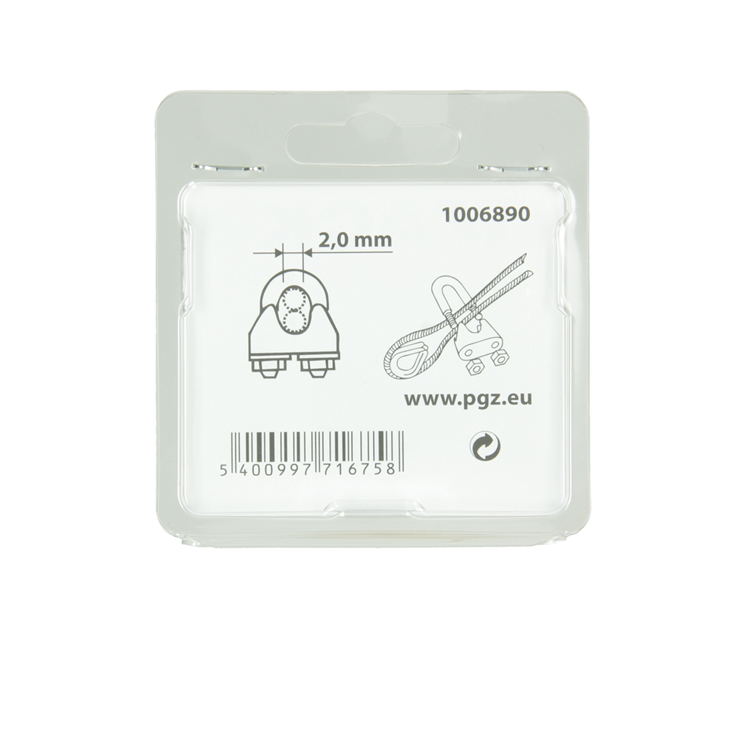 Mack 1006890 - 4 serre-fils en acier crosby inox 1-2mm bl | 5 pièces