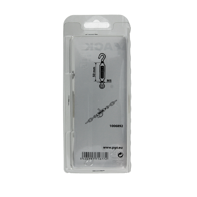 Mack 1006892 - 2 tendeurs : oeil + crochet inox 5mmx50 bl | 5 pièces