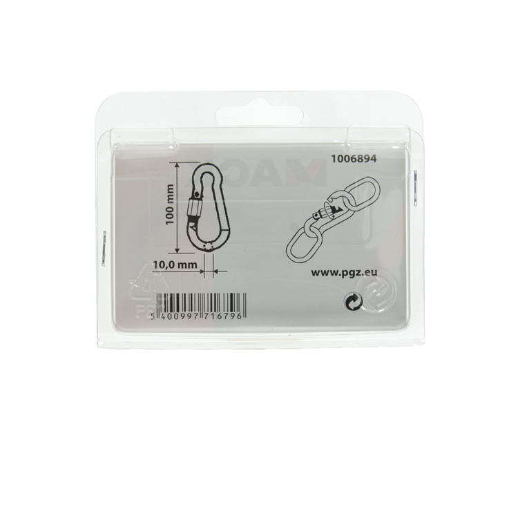 Mack 1006894 - 1 mousqueton + cadenas. galvanisé 10mm bl | 5 pièces