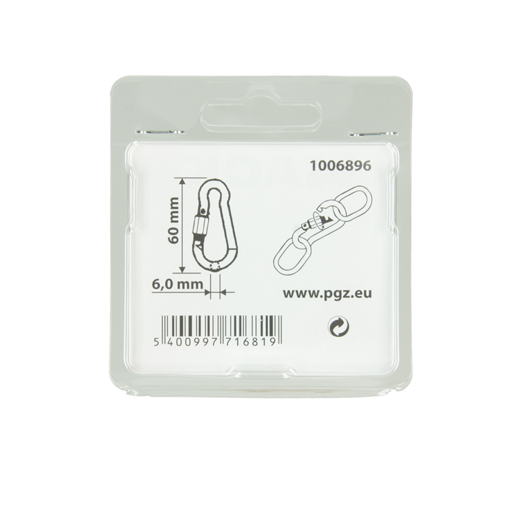 Mack 1006896 - 1 mousqueton + cadenas. galvanisé 6mm bl | 5 pièces