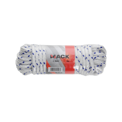 Mack 1006922 - pp tressé blanc bleu brin8mm 10m | 5 pièces