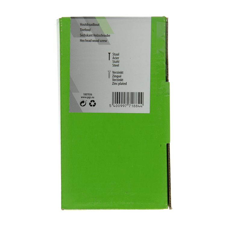 Mack 1007036 - boulon fileté à bois en acier galvanisé 100 pcs 8 x 30 mm | 3 pièces
