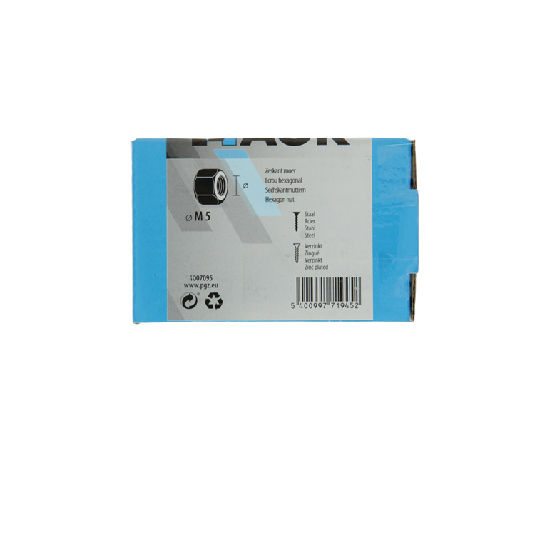 Mack 1007095 - écrous hexagonaux 200 pièces m5 | 5 pièces