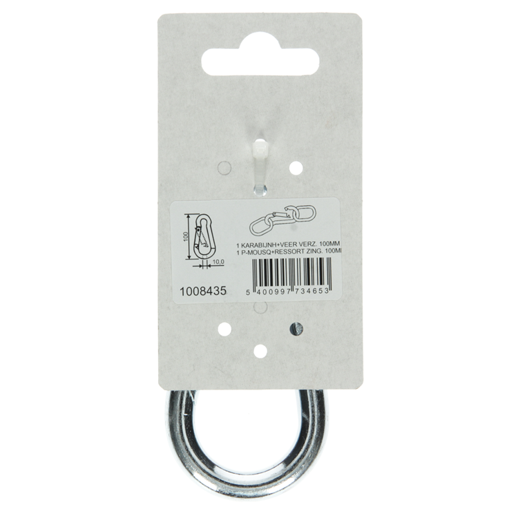 Mack 1008435 - 1 mousqueton + ressort 10 x 100mm galvanisé | 10 pièces