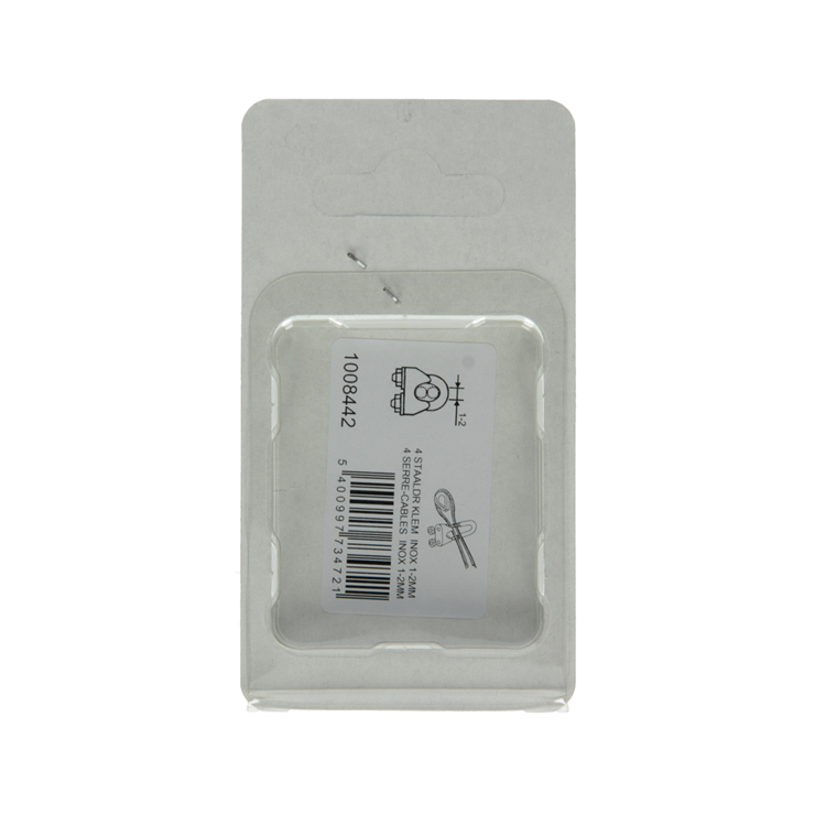 Mack 1008442 - 4 serre-fils en acier 2mm en acier inoxydable | 10 pièces