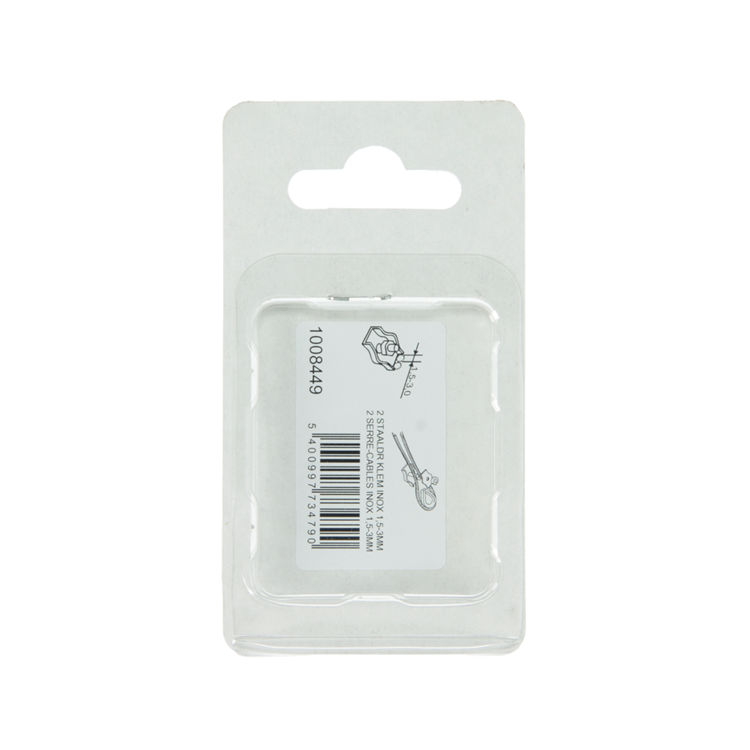Mack 1008449 - 2 serre-fils en acier 3mm simplex inox | 10 pièces
