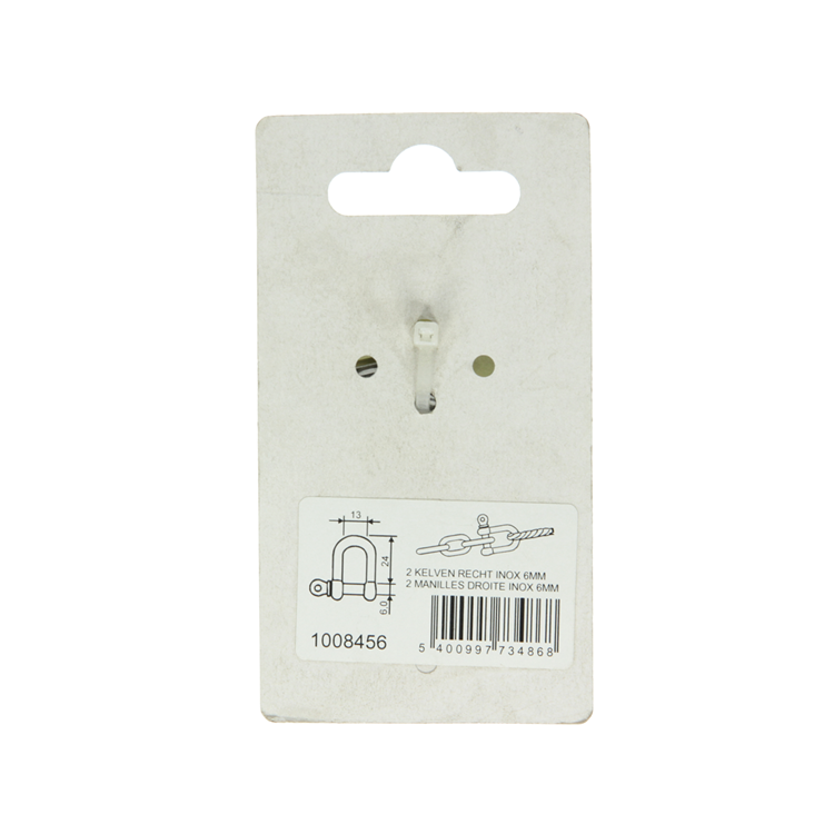 Mack 1008456 - 2 mors droits 6mm inox | 10 pièces