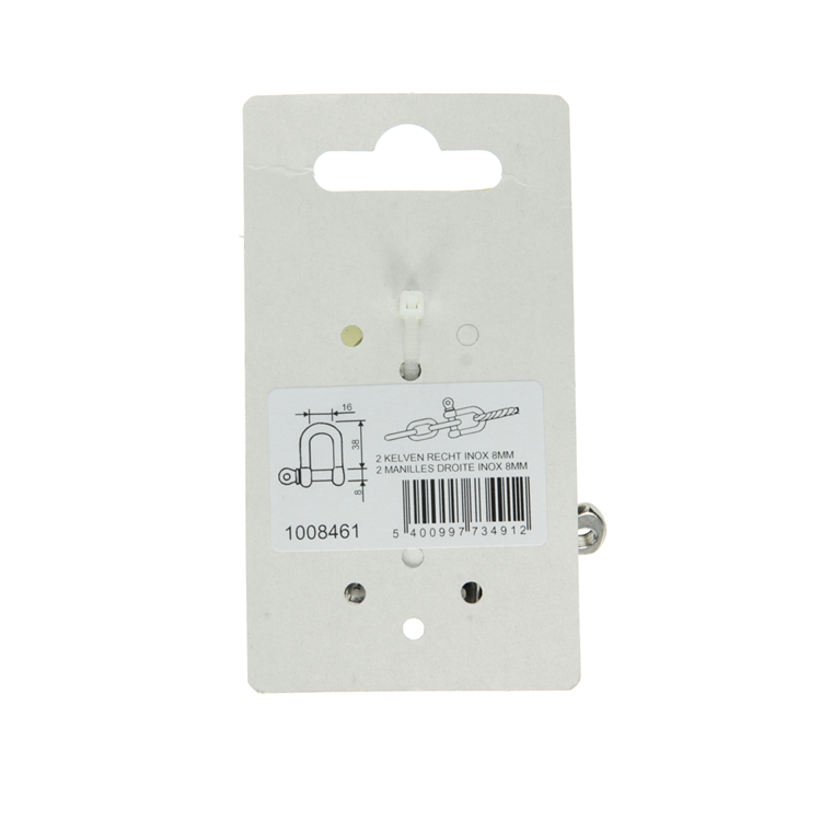 Mack 1008461 - 2 mors droits 8mm inox | 10 pièces