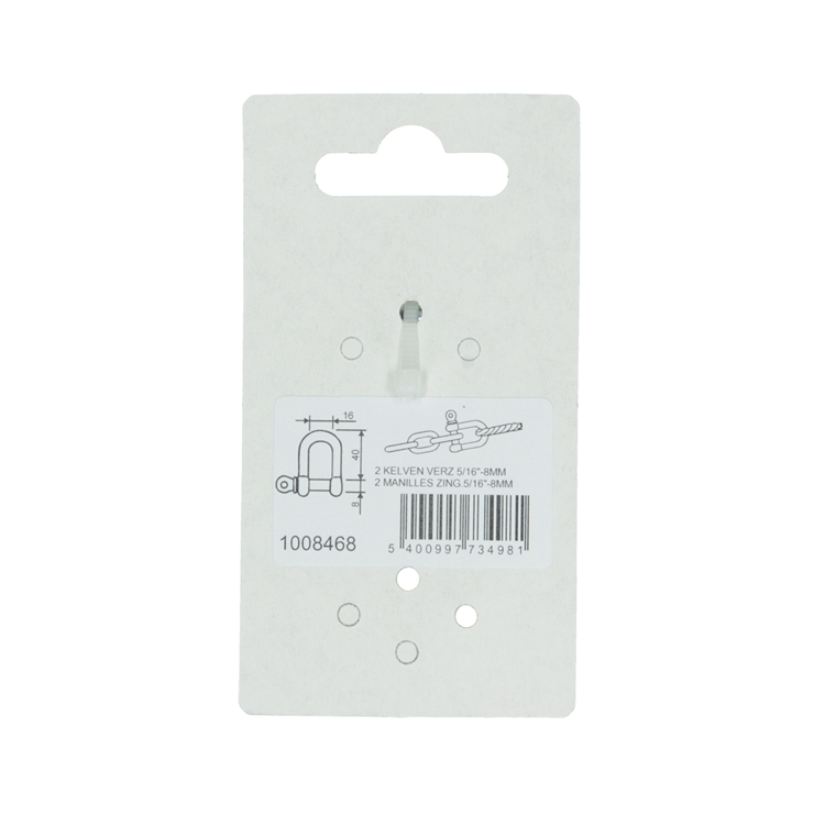 Mack 1008468 - 2 mors droits 8mm galvanisés | 10 pièces