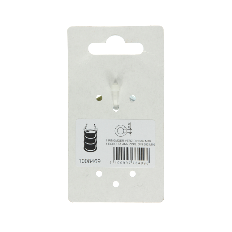 Mack 1008469 - 1 écrou à bague DIN 582 m10 galvanisé | 10 pièces