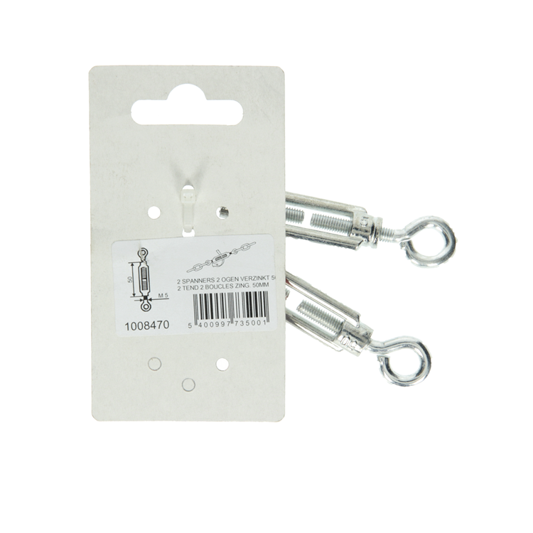 Mack 1008470 - 2 tendeurs 2 yeux m5 x 50mm galvanisé | 10 pièces