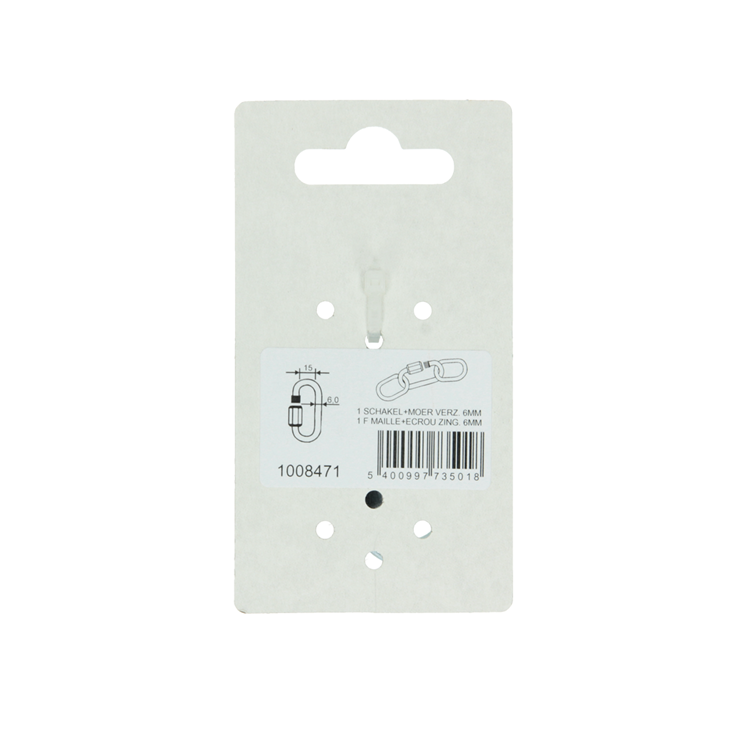 Mack 1008471 - 1 maillon vide + écrou 6mm galvanisé | 10 pièces