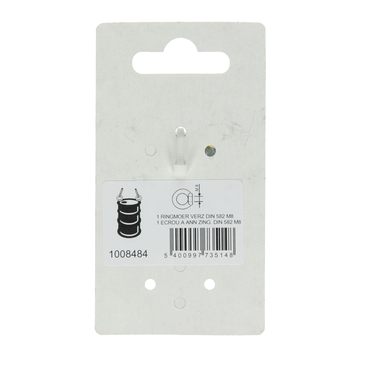 Mack 1008484 - 1 écrou à bague DIN 582 m8 galvanisé | 10 pièces