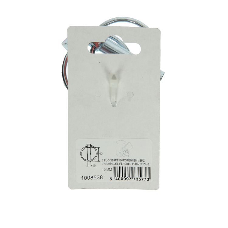 Mack 1008538 - 2 goupilles de verrouillage pliables 10mm galvanisées | 10 pièces
