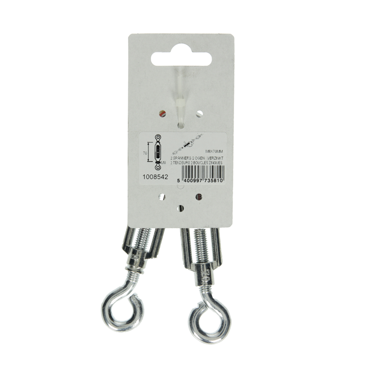 Mack 1008542 - 2 tendeurs 2 yeux m8 x 70mm galvanisé | 10 pièces