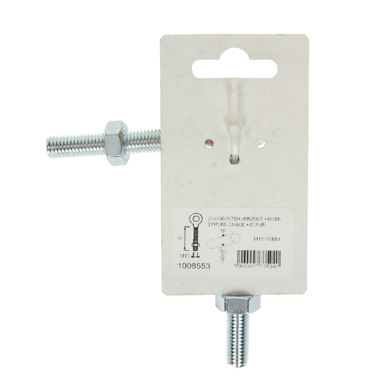 Mack 1008553 - 2 boulons à œil + écrou m10 x 60mm galvanisé | 10 pièces