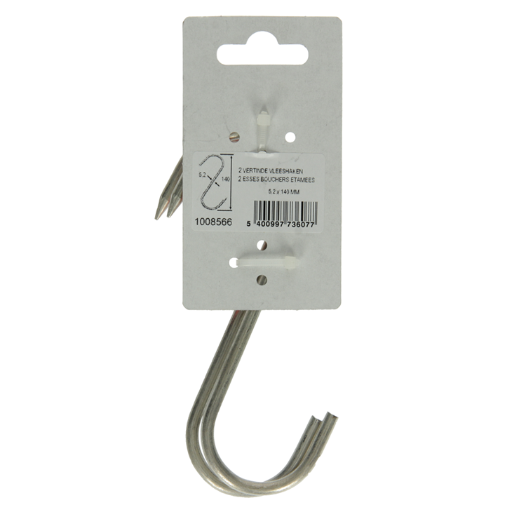 Mack 1008566 - 2 crochets à viande en étain 5,2 x 140mm | 10 pièces