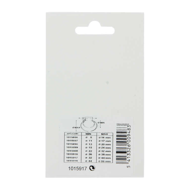 Mack 1015917 - collier de serrage galvanisé 32-44mm 2pcs | 10 pièces