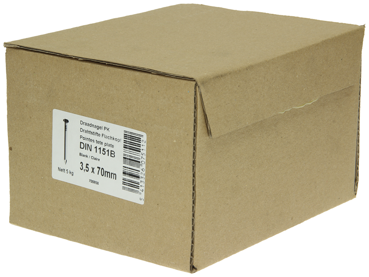 1015649 - carton 5 kg. clous tête plate 3,5x70 mm | 2 pièces