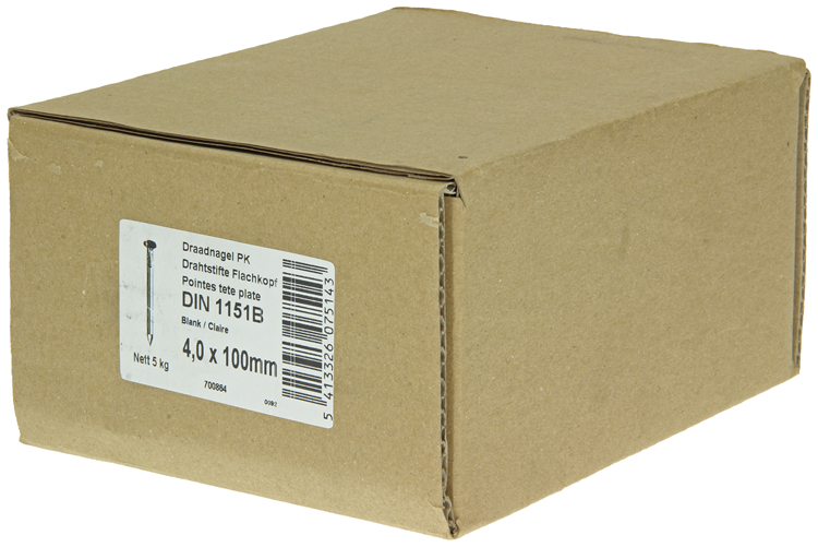 1015652 - carton 5 kg. clous tête plate 4,0x100 mm | 2 pièces