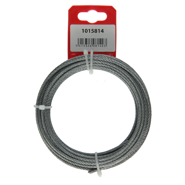 Mack 1015814 - câble en acier galvanisé 6x7 10m 3mm largeur 100 kg din en 12385-4 | 5 pièces