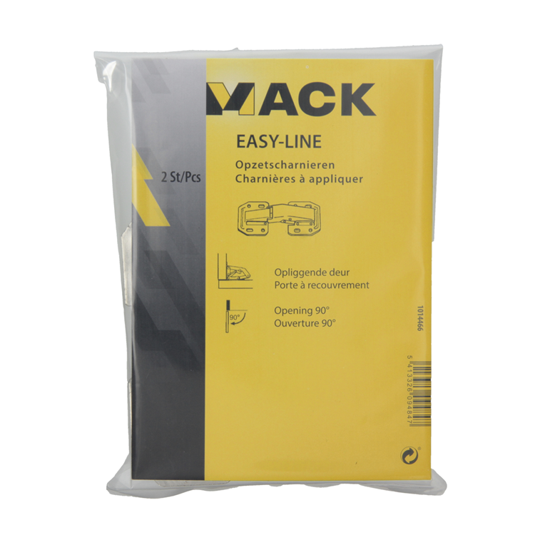 Mack 1014466 - 2 charnières à ressort nickelées easy-line | 10 pièces