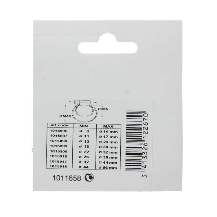 Mack 1011658 - collier de serrage galvanisé 12-14mm 2pcs | 10 pièces