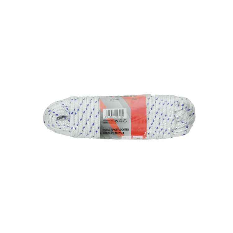 Mack 1014932 - pp tressé blanc bleu brin5mm 20m | 5 pièces
