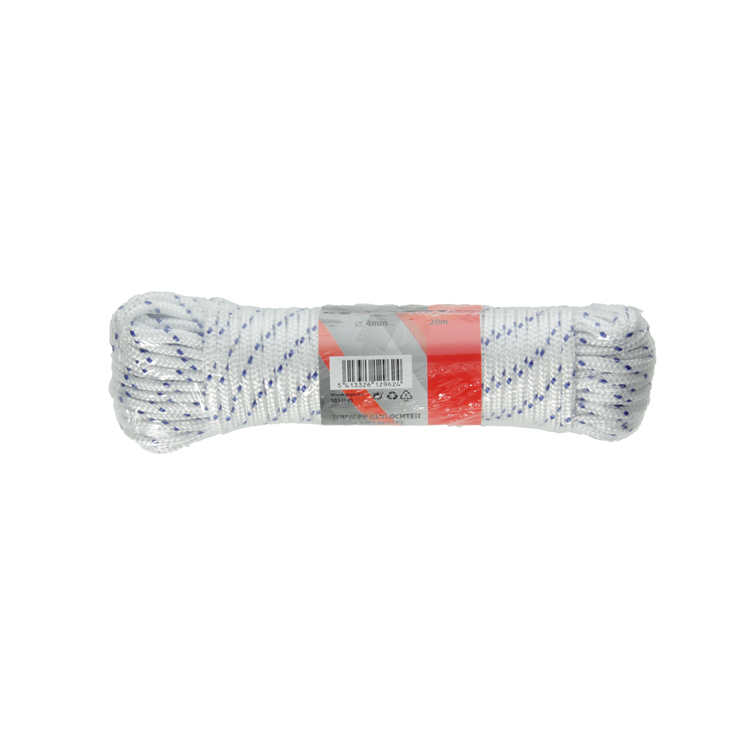 Mack 1014995 - pp tressé blanc bleu fil 4mm 20m | 5 pièces