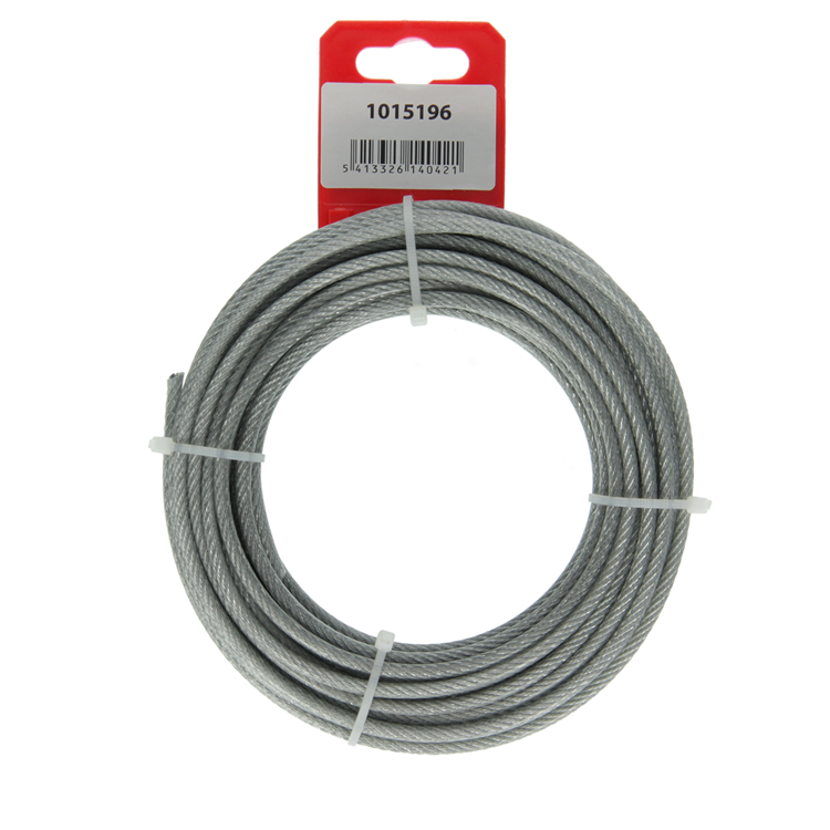 Mack 1015196 - câble acier gaine PVC 6x7 10m 3-4mm largeur 100kg din en12385-4 | 5 pièces