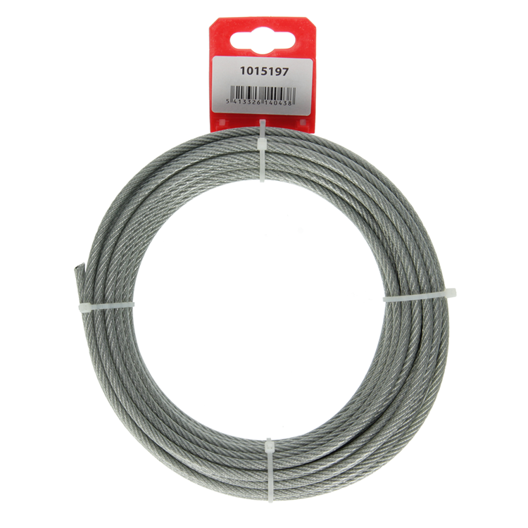 Mack 1015197 - câble acier gaine PVC 6x7 10m 4-5mm largeur 170kg din en12385-4 | 5 pièces