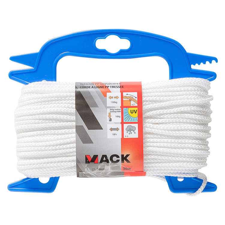 Mack 1013961 - corde multilon blanche bobine 3mm 30m | 5 pièces
