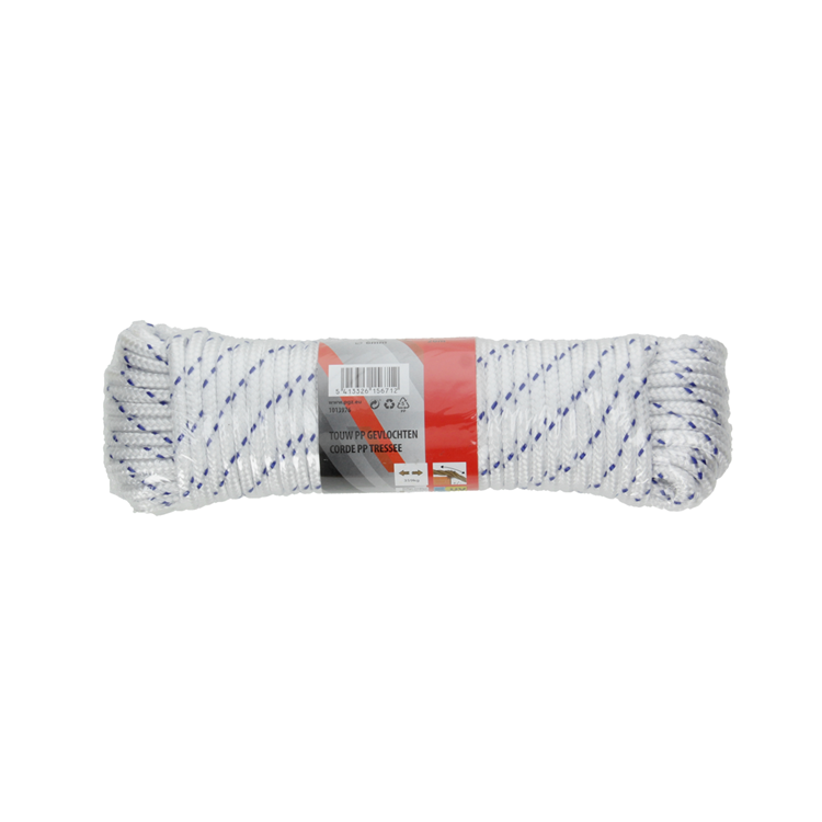 Mack 1013976 - pp tressé blanc bleu fil 6mm 20m | 5 pièces