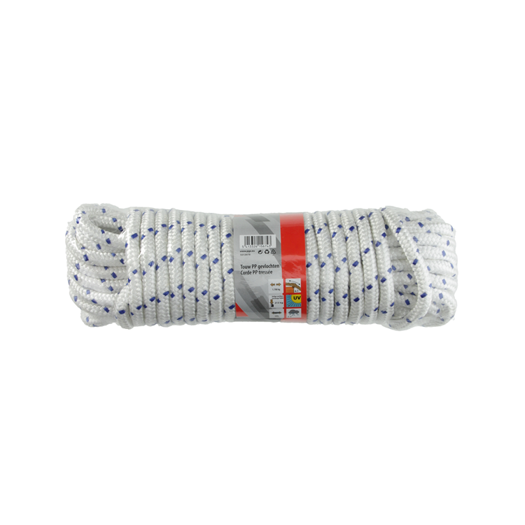 Mack 1013979 - pp tressé blanc bleu fil12mm 15m | 5 pièces