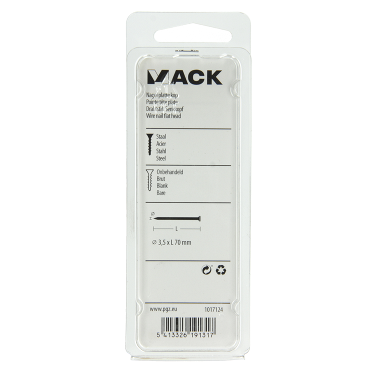 Mack 1017124 - clou tête plate 150 gr 3,5 x 70 mm | 5 pièces
