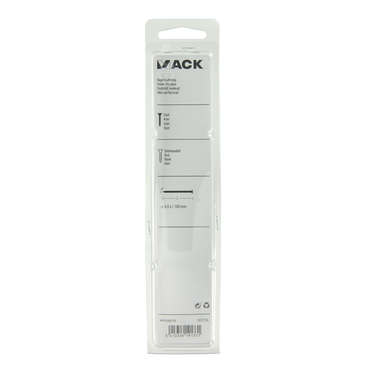 Mack 1017126 - clou tête plate 180 gr 4,0 x 100 mm | 10 pièces
