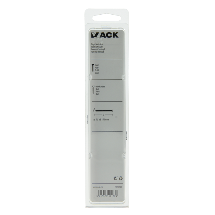 Mack 1017129 - clou tête plate 180 gr 5,5 x 150 mm | 5 pièces
