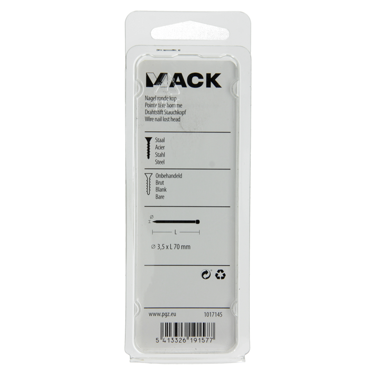 Mack 1017145 - clou tête ronde 150 gr 3,5 x 70 mm | 5 pièces