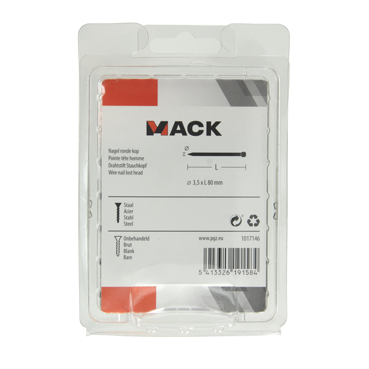 Mack 1017146 - clou tête ronde 180 gr 3,5 x 80 mm | 5 pièces