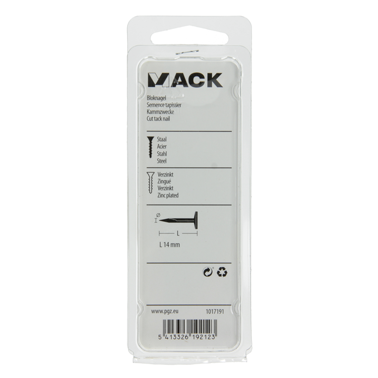 Mack 1017191 - block nail galvanized steel 50 gr14 mm | 10 pièces