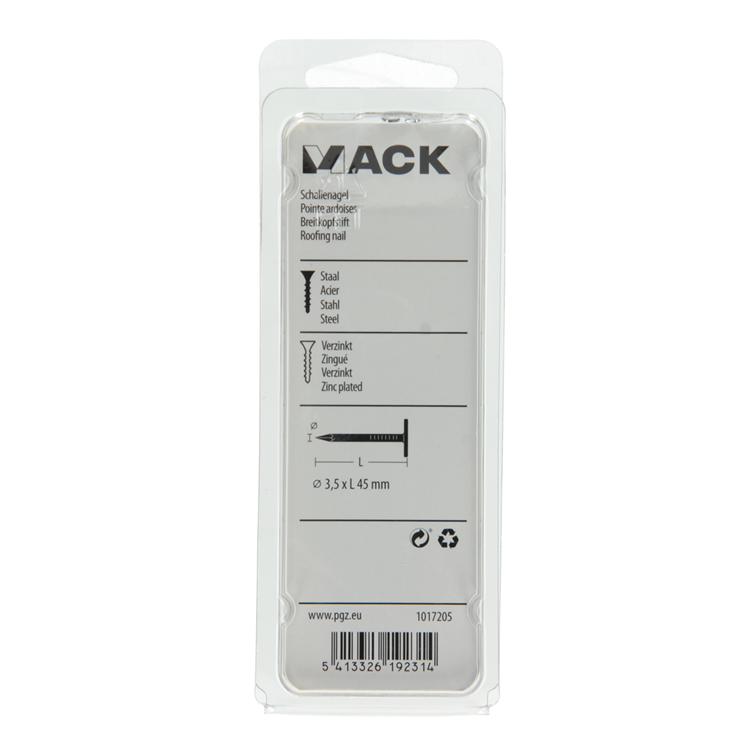 Mack 1017205 - clou de schiste en acier galvanisé 100 gr 3,5 x 45 mm | 5 pièces