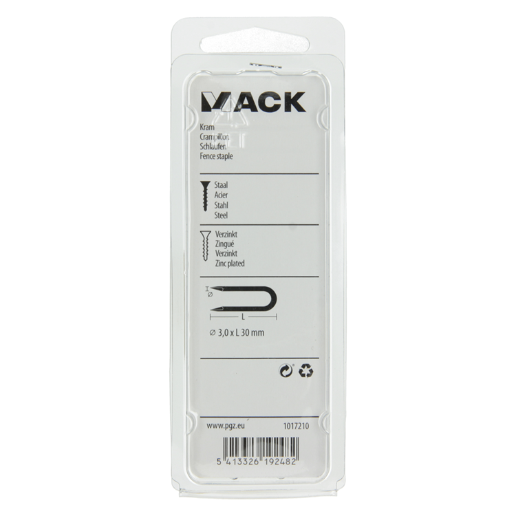 Mack 1017210 - acier de base galvanisé 100 gr 3,0 x 30 mm | 5 pièces